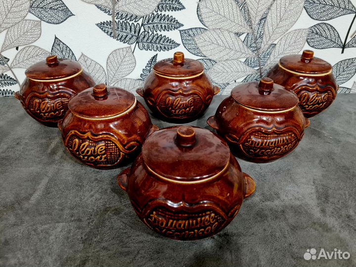 Керамические горшки для запекания 6 штук