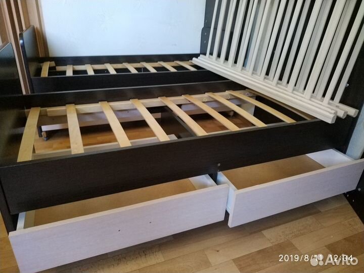 Детская кровать-трасформер + матрас, 1 шт