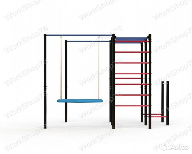 Уличный спортивный комплекс турнике брусья качели