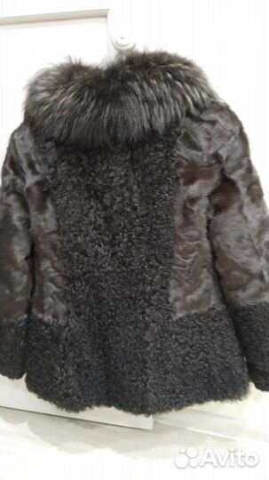 Шуба коза+енот