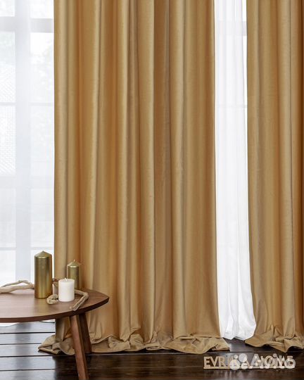 Комплект штор бархат Беллиссимо Крем-брюле