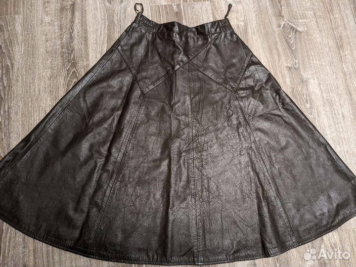 Кожаная винтажная юбка