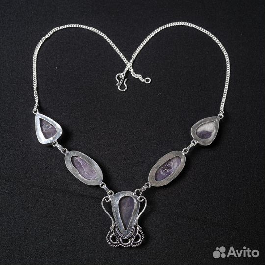 Колье с натуральным аметистом