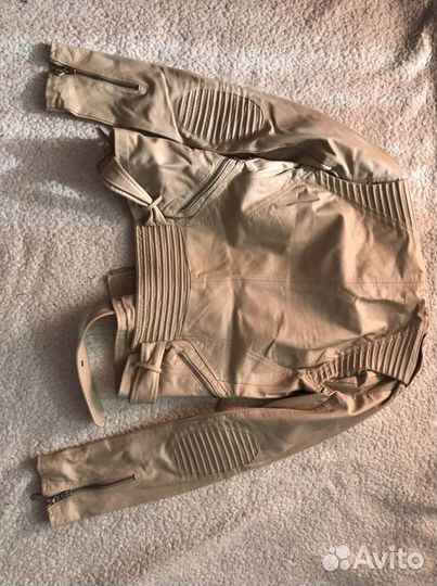Кожаная куртка zara xs