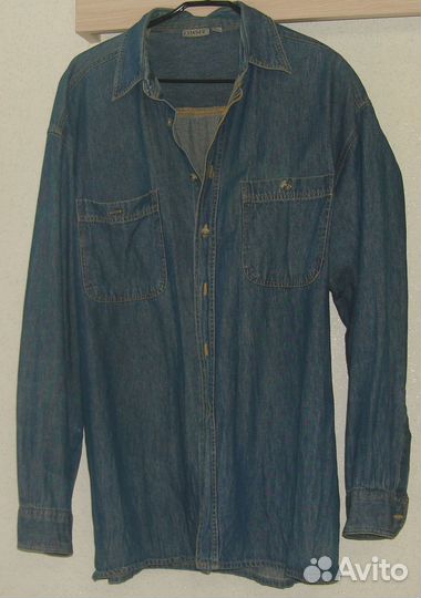 Джинсовая рубашка мужская размер 52