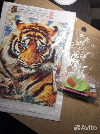 Готовая алмазная мозаика Тигр