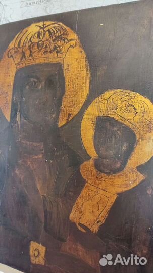 Старинная икона Богородицы Ченстоховкая 43*35