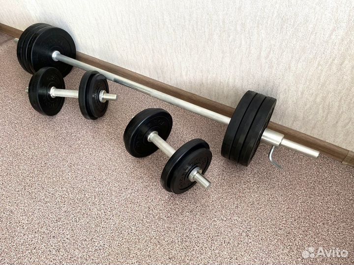 Штанга + гантели 55 кг