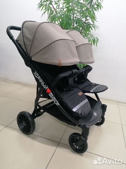 Новая коляска для двойни Luxmom T11 (кофейный)