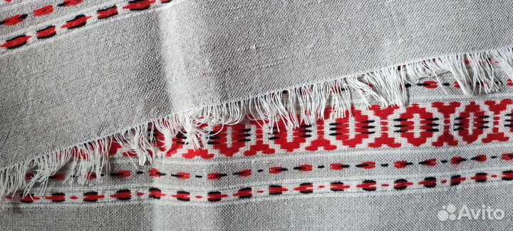Домотканая дорожка скатерть льняная