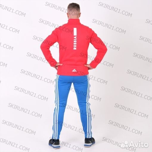 Разминочный костюм красно-синий