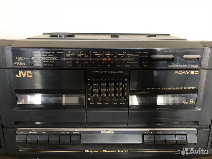 Двухкассетный магнитофон JVC PC-W150 с радио