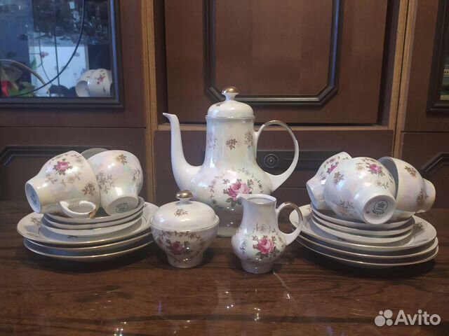 Сервиз чайный, кофейный роза гдр
