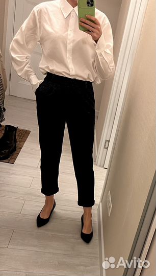 Шерстяной брючный костюм 42 размер