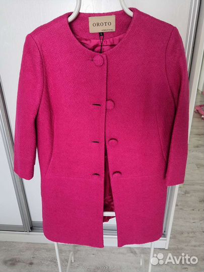 Полупальто новое фуксия