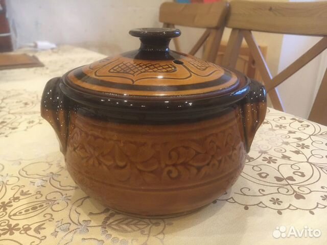 Горшок для запекания глиняный