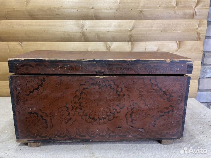 Сундук 5 Красный С Ракушками Расписной