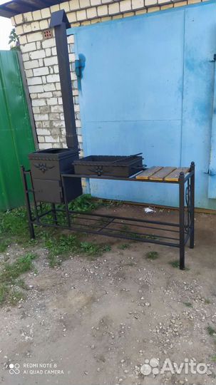 Мангал с печкой под казан