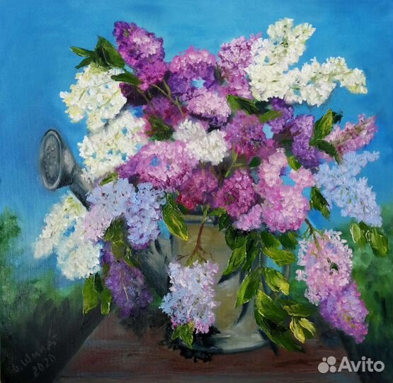 9 картин с цветами маслом на холсте