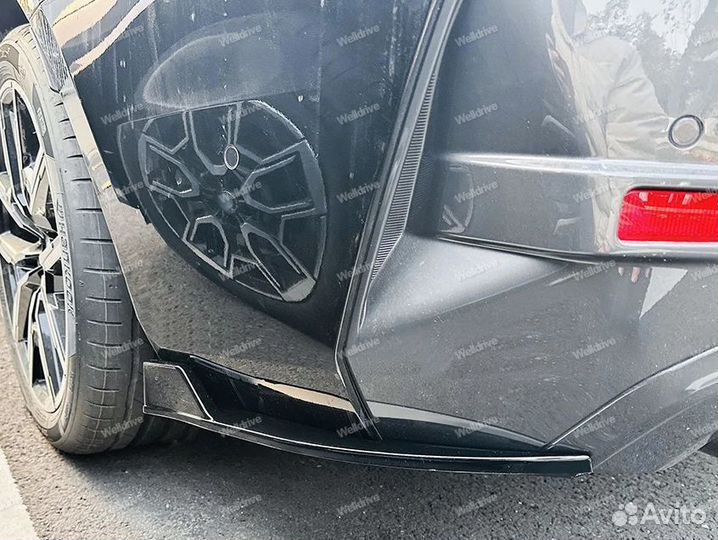 Лезвия задние BMW 4 G26 с плавниками черный глянец