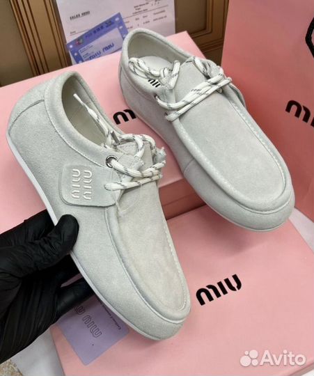 Лоферы MIU MIU наткралтная замша, 36-41