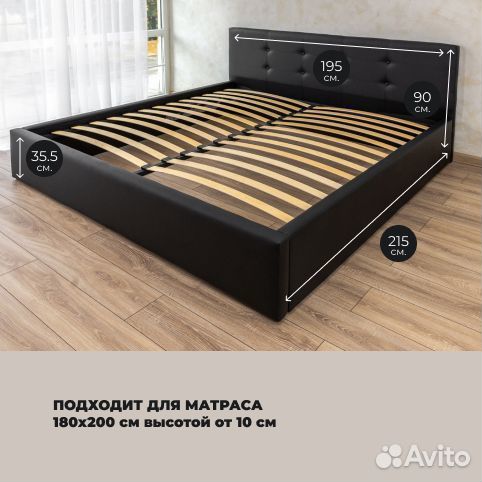 Кровать 180х200 черная Роза