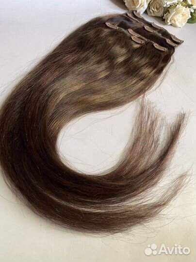 Натуральные волосы на заколках 67 см