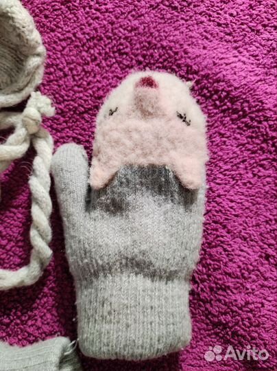 Комплект шапка и рукавички