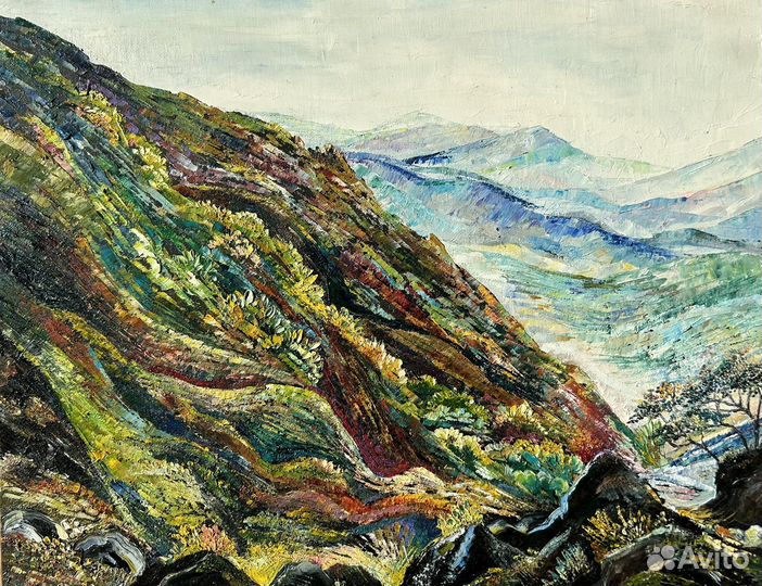 Картина маслом горный пейзаж 35х45см