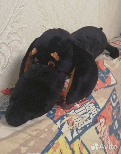 Мягкая игрушка подушка, длинная собачка такса