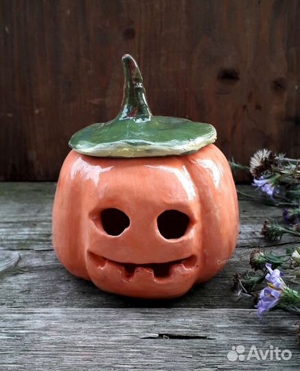 Тыква керамика. Подсвечник