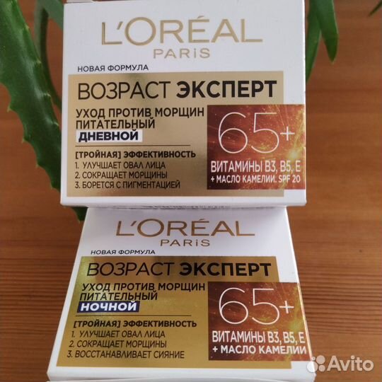 Крем для лица loreal 65+ ночной, дневной