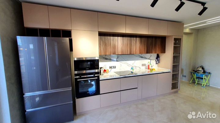 Прямая кухня с мдф фасадами