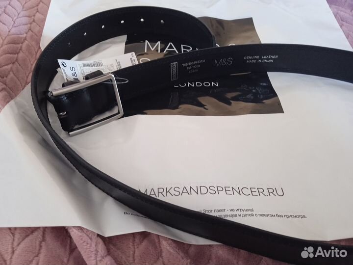 Фирменный кожаный ремень Marks&Spencer