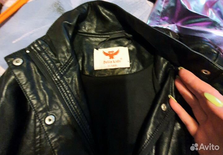 Кожаный плащ на девочку