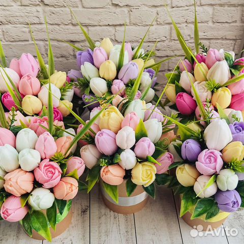 Сувенирные тюльпаны из мыла