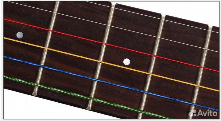 Струны для акустической гитары радужные цветные