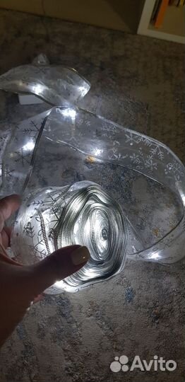 Гирлянда нить лента снежинка 9 метров