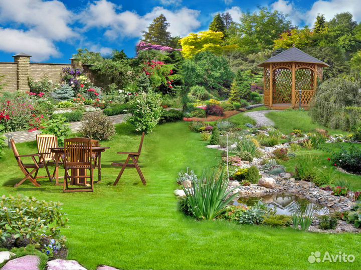 Ландшафтный дизайн 10 соток участка \ Проект №344