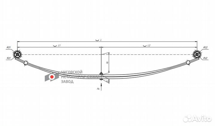 Рессора задняя 2-х л. Газель 3302 с сайлен-ми чмз