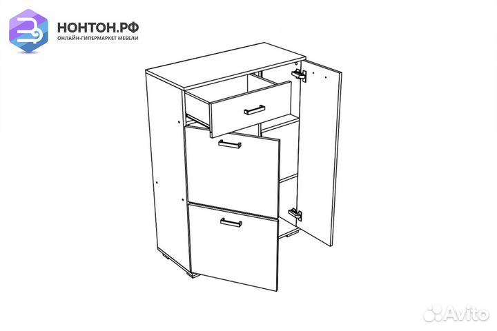 Тумба высокая Ника ясень шимо