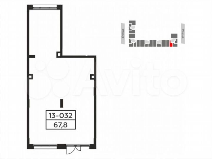 Аренда, торговое помещение площадью 67.8 кв.м