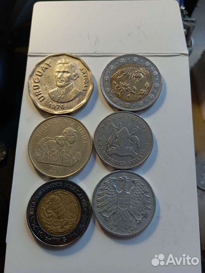 Монеты Уругвай, Танзания, Уганда и др