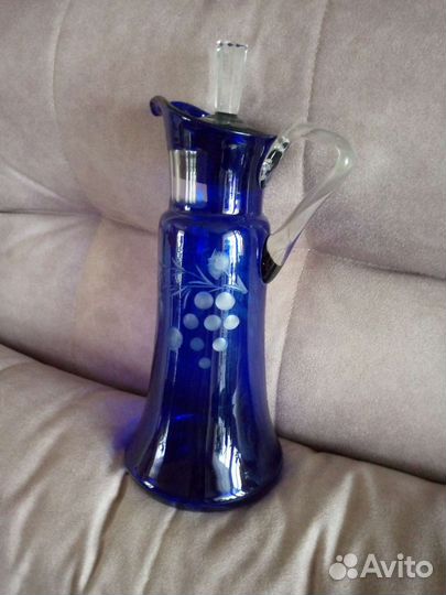 Графин хрустальный синий