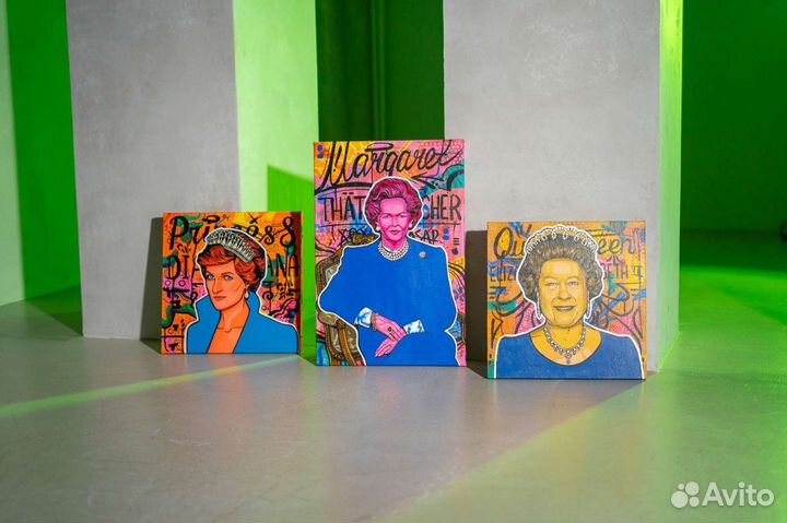 3 интерьерные картины в авторском стиле