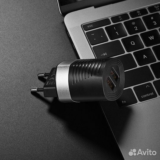 Сзу borofone BA-26A 2*USB 2.4A Fast Charge Black