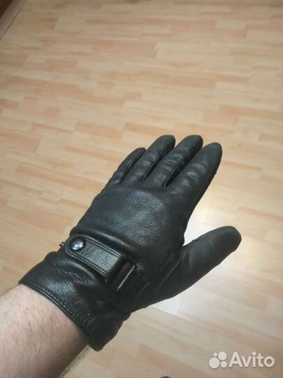 Мужские кожаные перчатки зимние