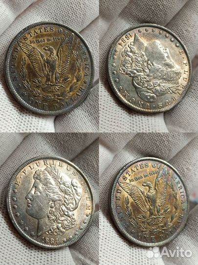 США. 1 доллар 1884 г. Серебро. Инвестиции. RAR