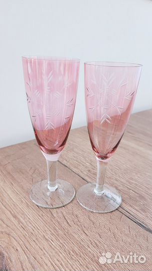 Бокалы для шампанского СССР снежинка