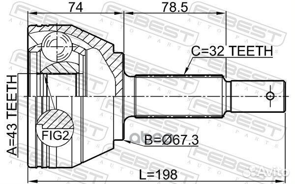 ШРУС внешний (43x67x32) nissan patrol Y62 2010